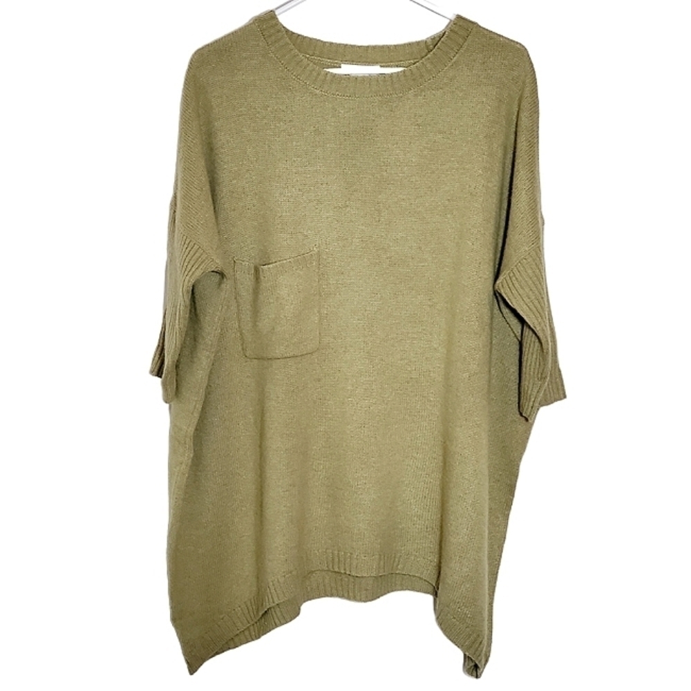 7520 * Sundance Oversized Boxy Wool Blend Sweater Sage Green Size S
